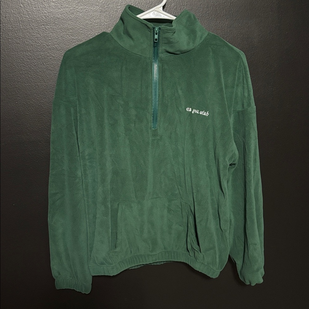 SHEIN Green Half-Zip Sweatshirt